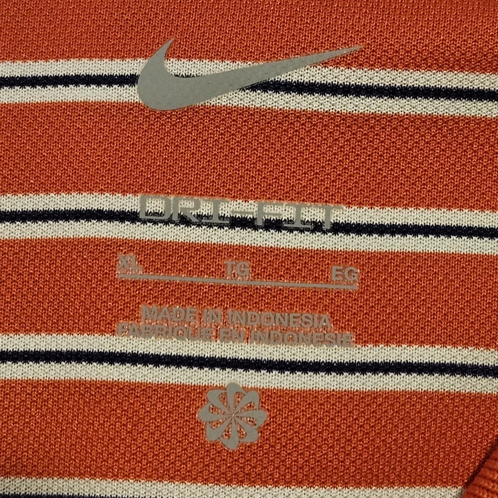Nike Clemson Tigers Primetime Victory Striped Performance Polo - Size XL